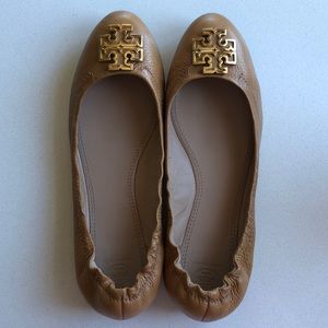 Tan Tory Burch ballet flats